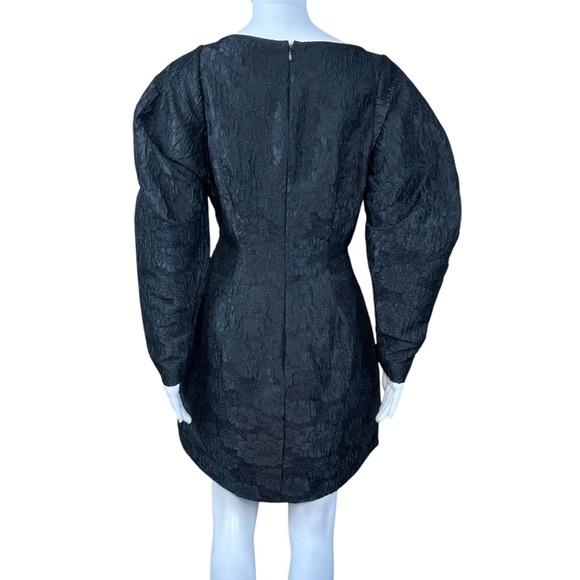 & OTHER STORIES Textured Puff Sleeve Jacquard Dress Sz 4 Goth Witchy Whimsigoth - Picture 12 of 16